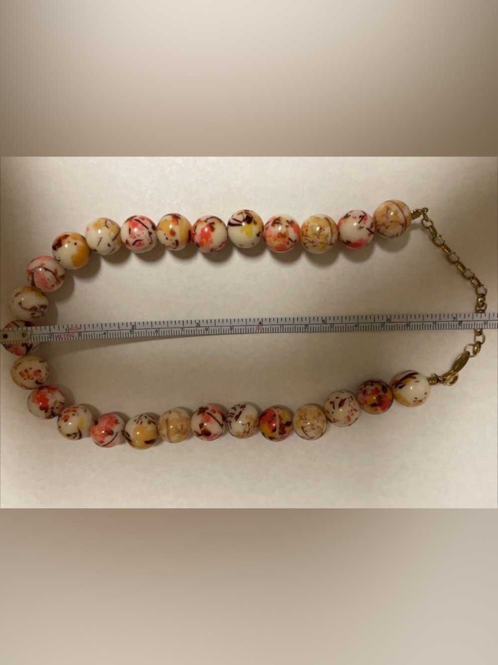 Vera Neumann MMA. CN, Speckled Bead Statement Necklace multicolor Very RARE - Picture 11 of 12